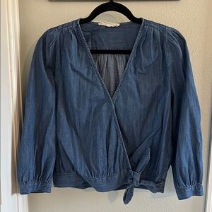 Denim Wrap Top